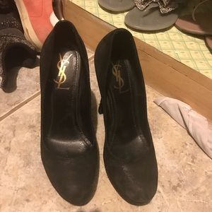 YSL tribtoo suede black pumps size 6